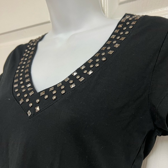 COPY - Express Sexy Basic Black Studded Tee - Picture 4 of 8